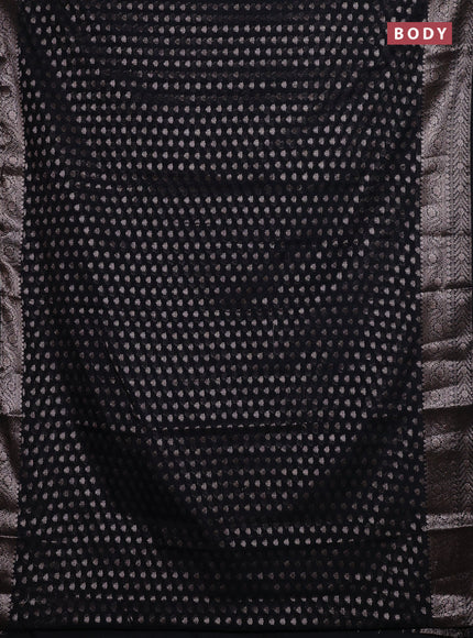 Black Semi Chiniya Silk Saree