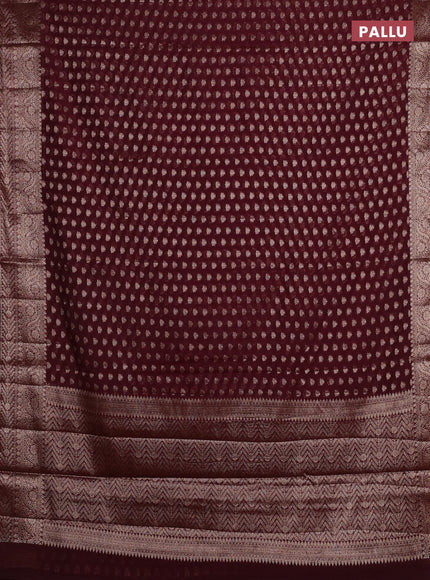 Maroon Semi Chiniya Silk Saree