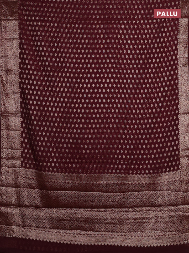 Maroon Semi Chiniya Silk Saree