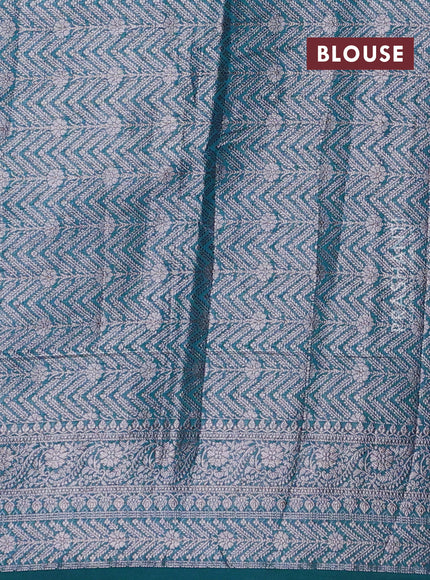 Peacock Green Semi Chiniya Silk Saree