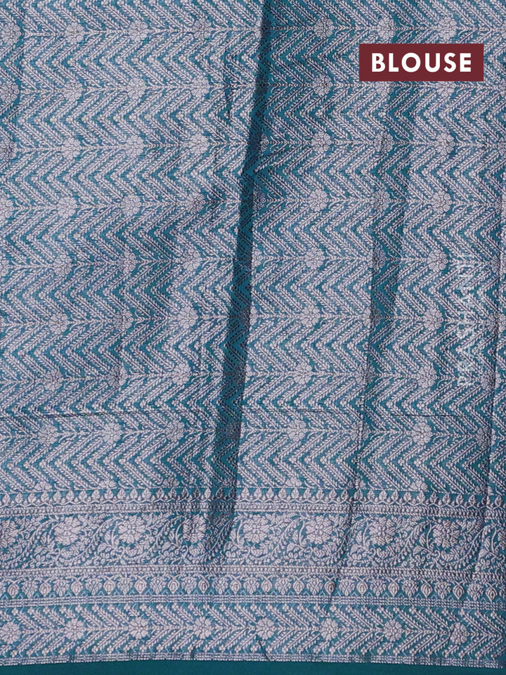 Peacock Green Semi Chiniya Silk Saree
