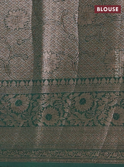 Wine & Bottle Green Semi Chiniya Silk Saree