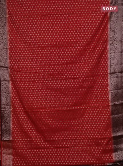 Rustic Orange & Maroon Semi Chiniya Silk Saree