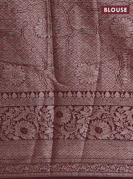 Rustic Orange & Maroon Semi Chiniya Silk Saree