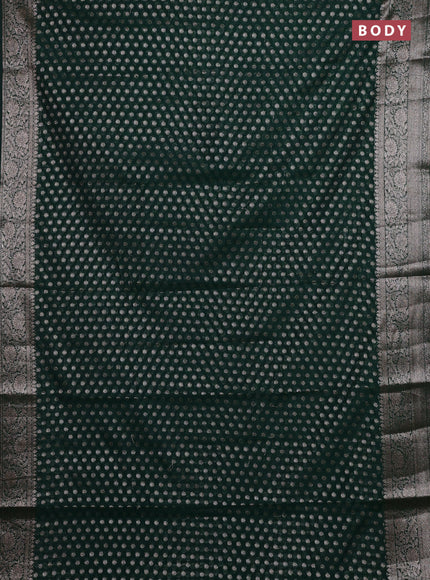 Bottle Green Semi Chiniya Silk Saree