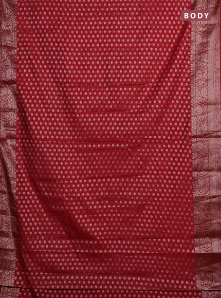 Red Semi Chiniya Silk Saree