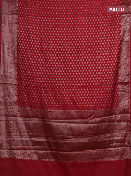 Red Semi Chiniya Silk Saree