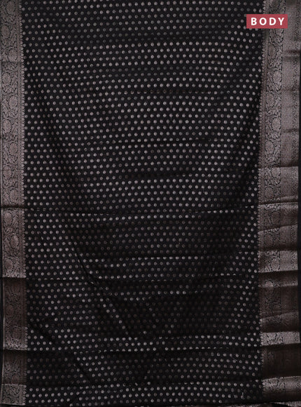 Black Semi Chiniya Silk Saree