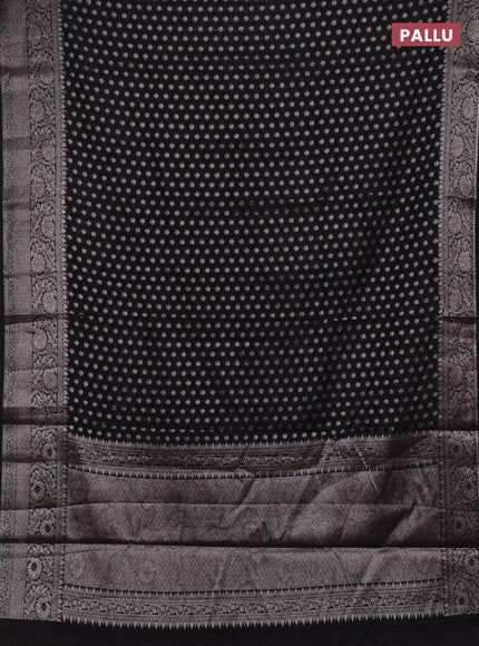 Black Semi Chiniya Silk Saree