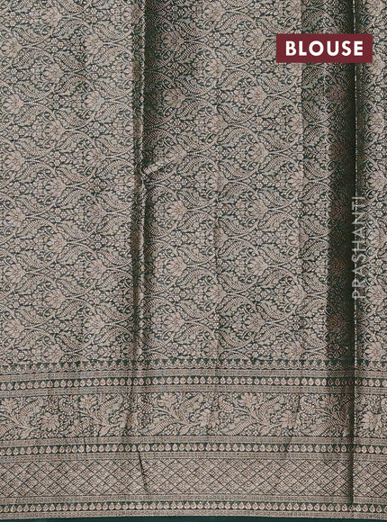 Wine & Bottle Green Semi Chiniya Silk Saree