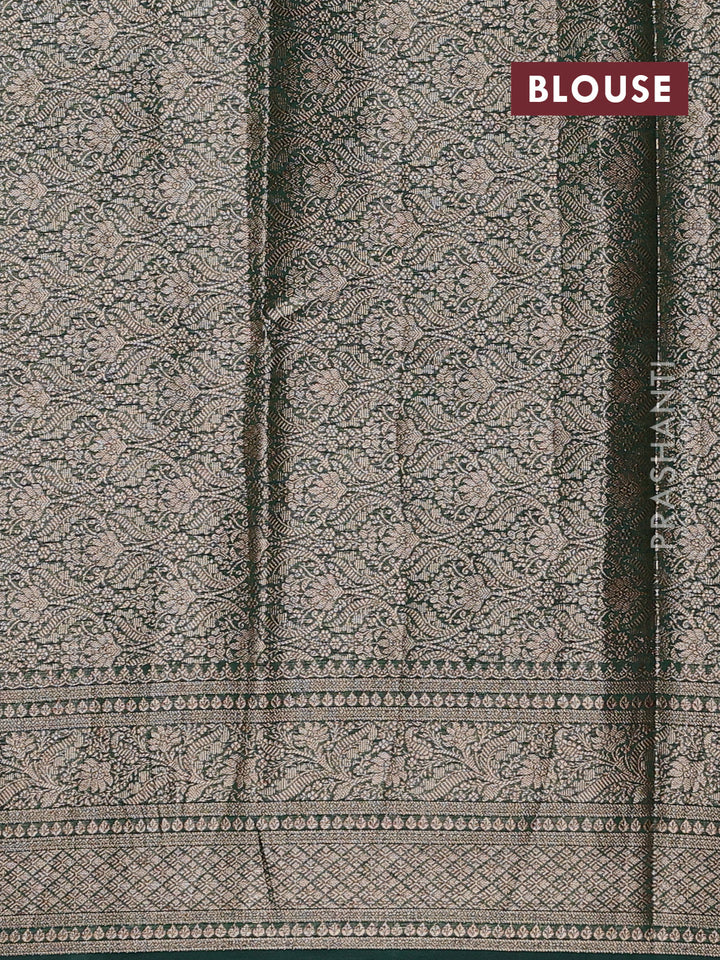Wine & Bottle Green Semi Chiniya Silk Saree