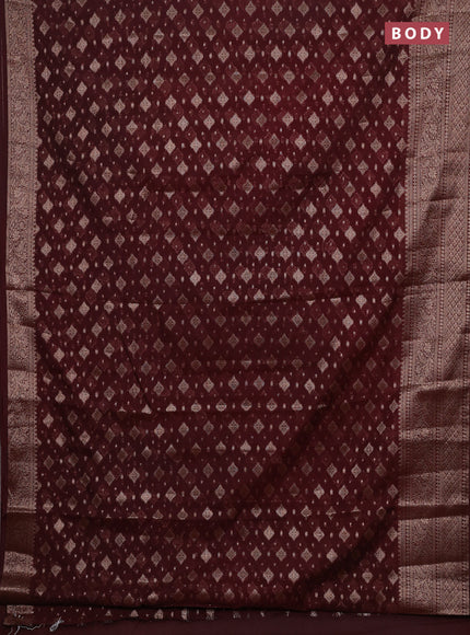 Coffee Brown Semi Chiniya Silk Saree