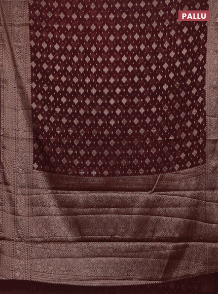 Coffee Brown Semi Chiniya Silk Saree