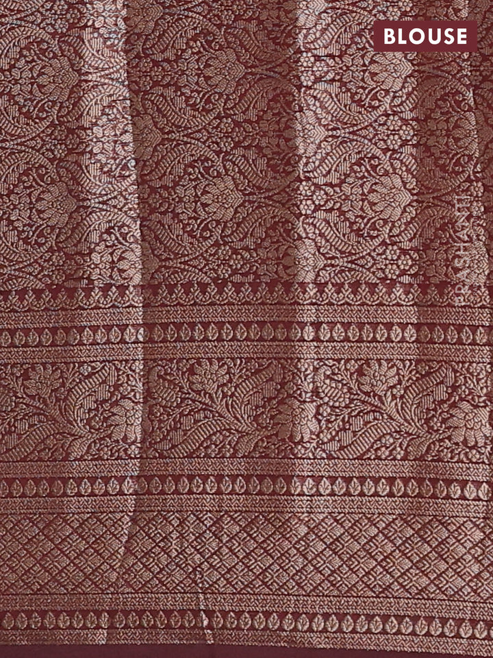 Coffee Brown Semi Chiniya Silk Saree