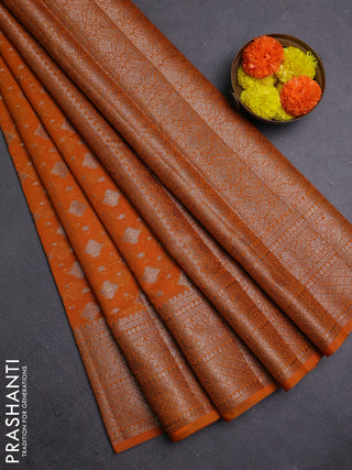Mango Yellow Semi Chiniya Silk Saree