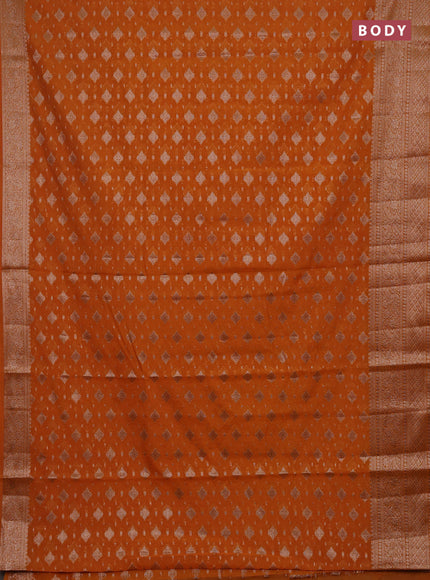 Mango Yellow Semi Chiniya Silk Saree
