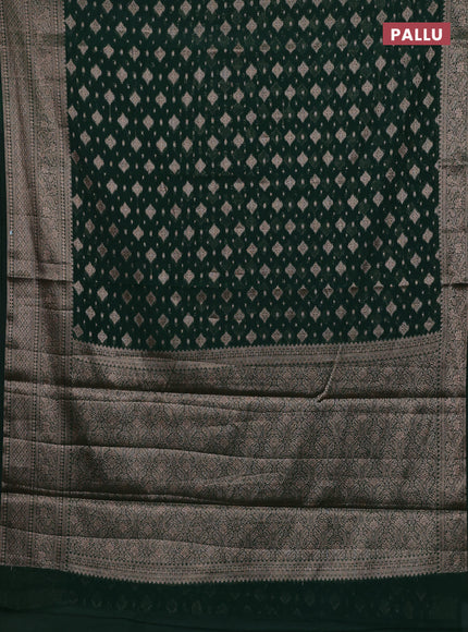 Bottle Green Semi Chiniya Silk Saree