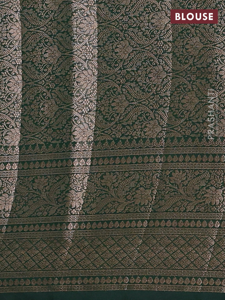 Bottle Green Semi Chiniya Silk Saree