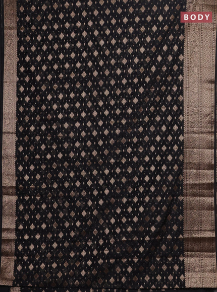 Black Semi Chiniya Silk Saree