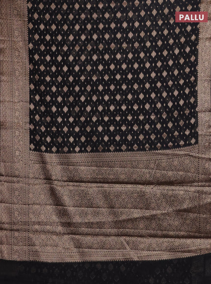 Black Semi Chiniya Silk Saree