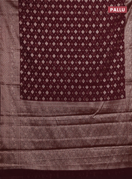 Wine Semi Chiniya Silk Saree