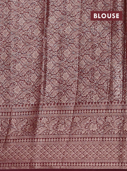 Wine Semi Chiniya Silk Saree