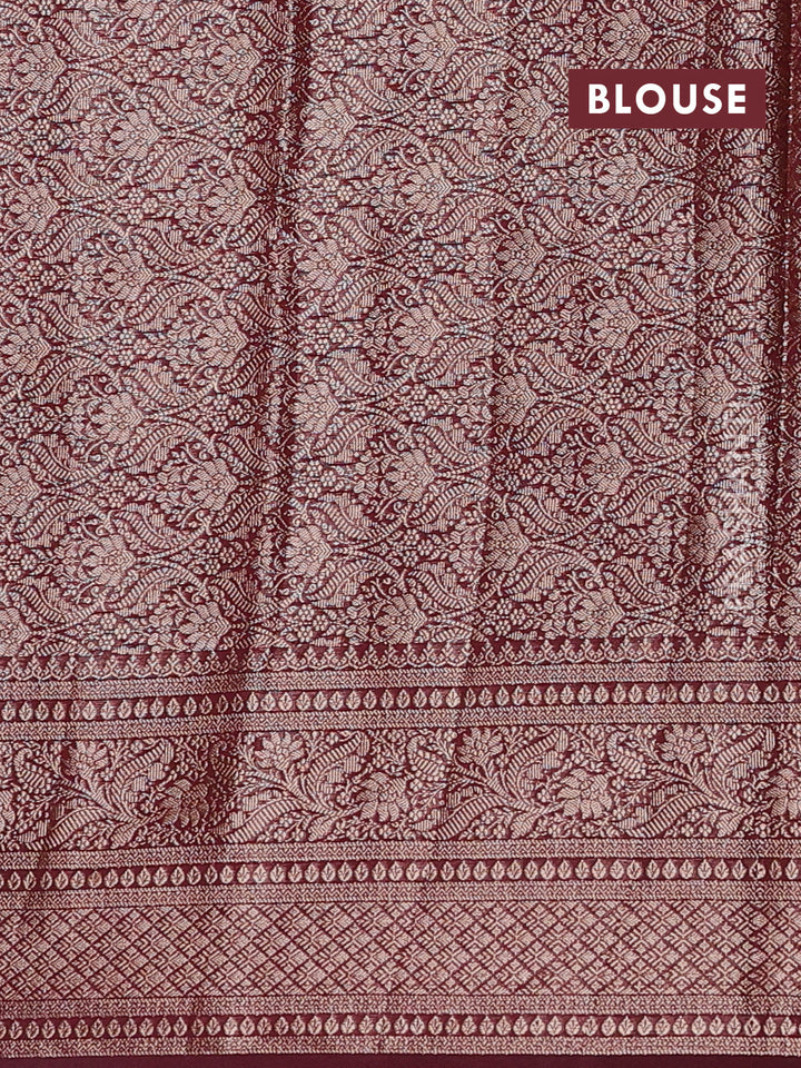 Wine Semi Chiniya Silk Saree
