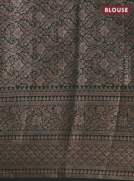 Olive Green & Bottle Green Semi Chiniya Silk Saree