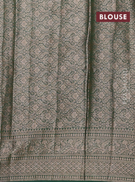 Red & Green Semi Chiniya Silk Saree