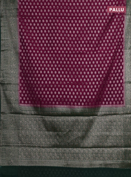 Maroon & Bottle Green Semi Chiniya Silk Saree