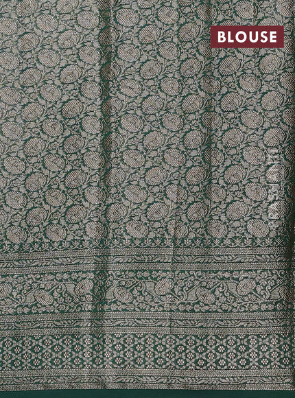 Maroon & Bottle Green Semi Chiniya Silk Saree