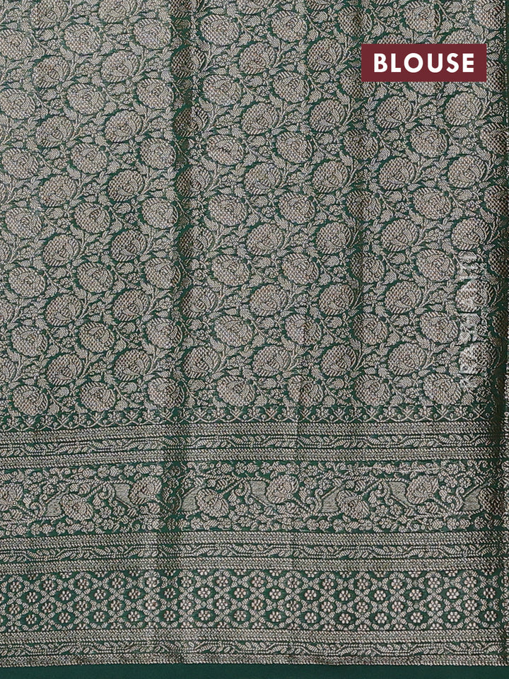Maroon & Bottle Green Semi Chiniya Silk Saree