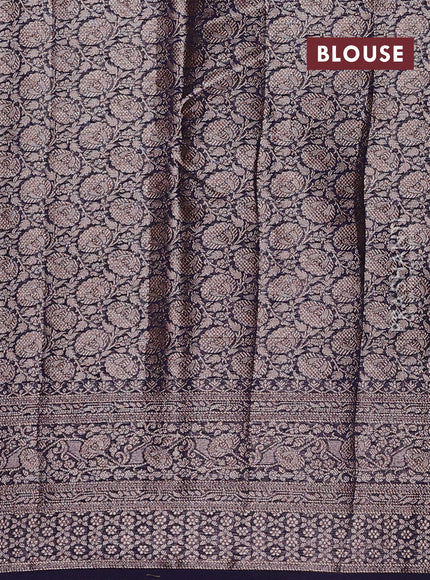 Lavender & Navy Blue Semi Chiniya Silk Saree