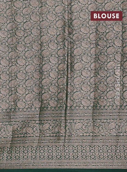 Red & Green Semi Chiniya Silk Saree