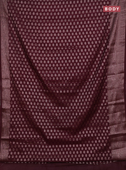Wine Semi Chiniya Silk Saree