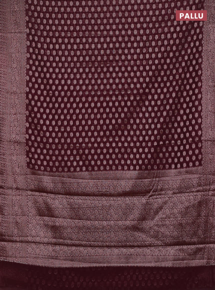 Wine Semi Chiniya Silk Saree
