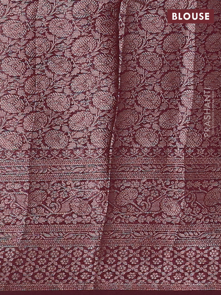 Wine Semi Chiniya Silk Saree