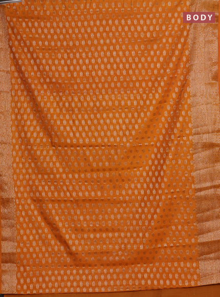 Mango Yellow Semi Chiniya Silk Saree