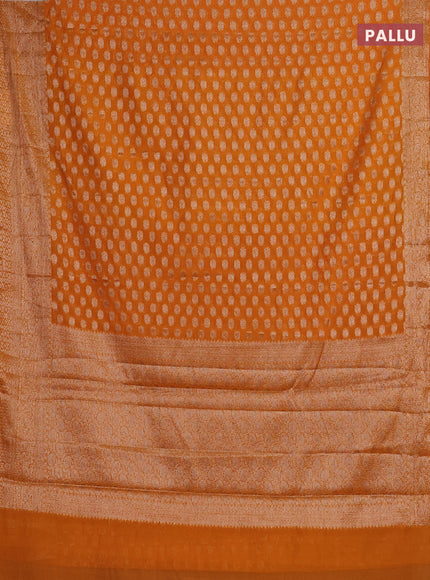 Mango Yellow Semi Chiniya Silk Saree