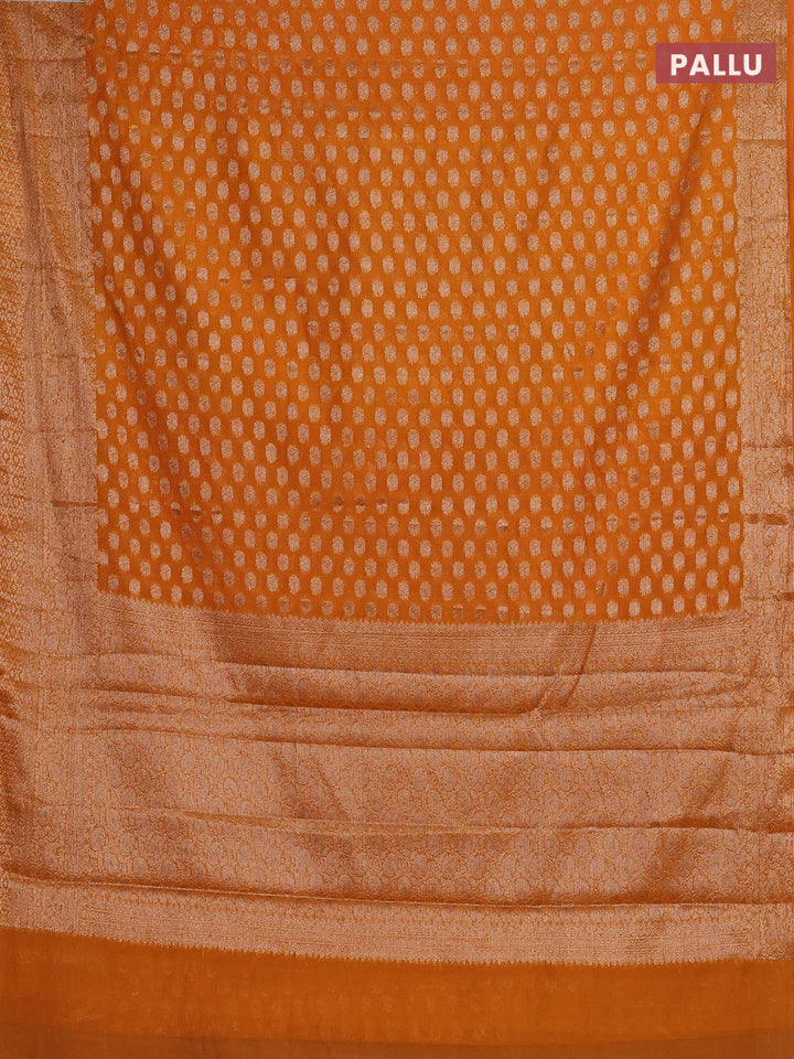 Mango Yellow Semi Chiniya Silk Saree