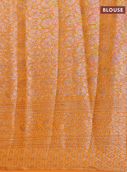 Mango Yellow Semi Chiniya Silk Saree