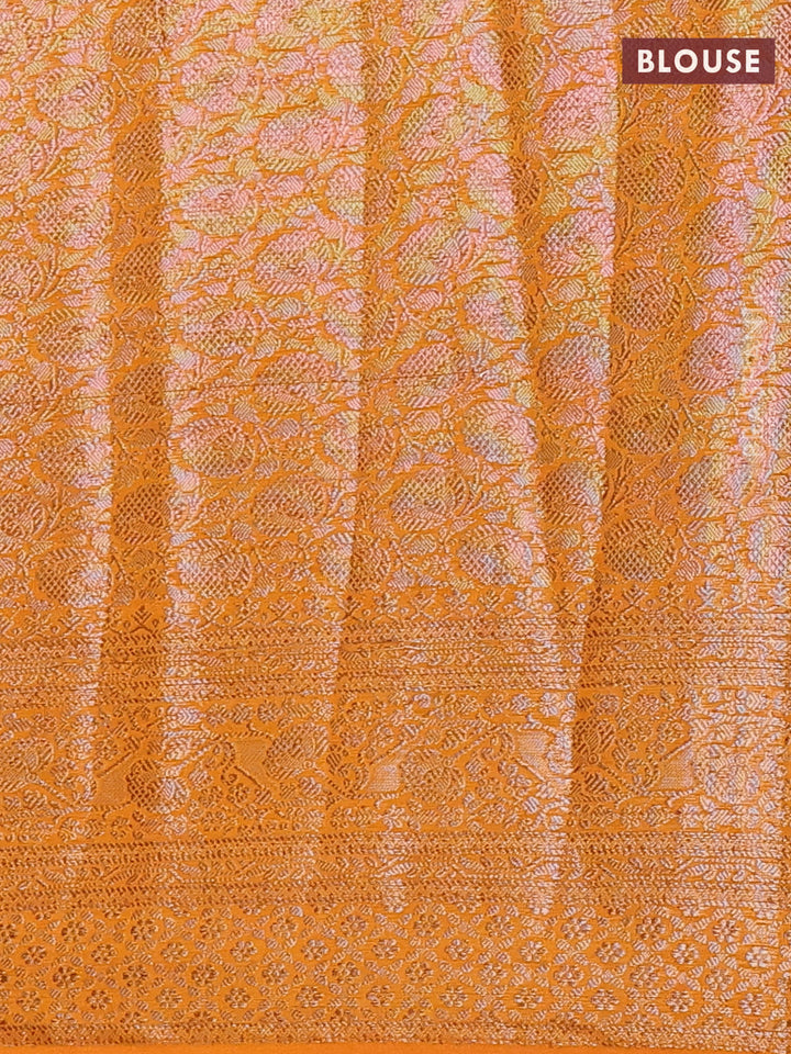 Mango Yellow Semi Chiniya Silk Saree