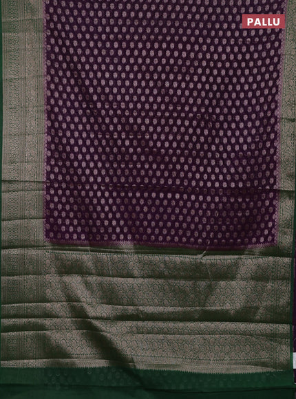 Violet & Green Semi Chiniya Silk Saree