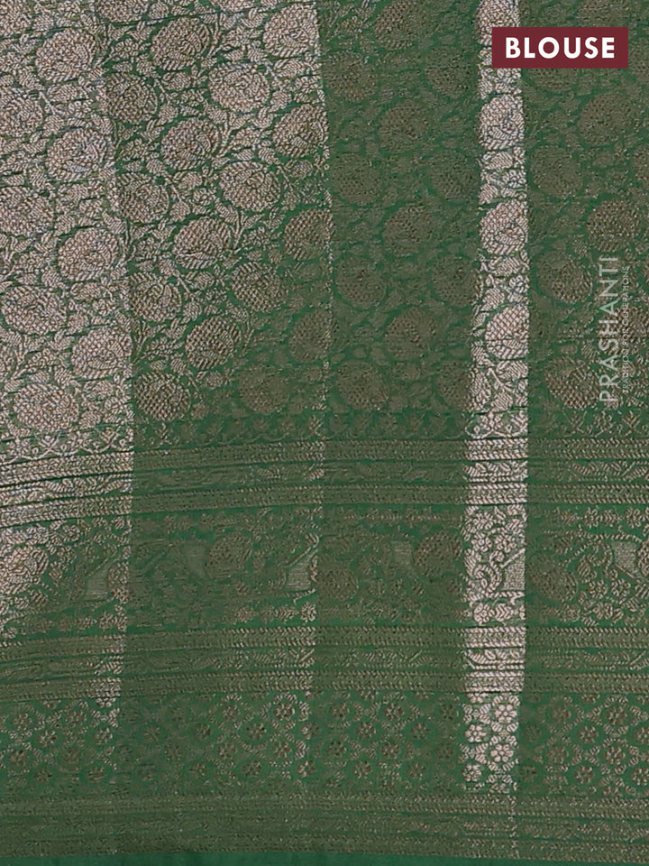 Violet & Green Semi Chiniya Silk Saree