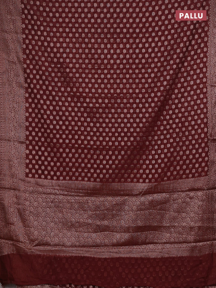 Coffee Brown Semi Chiniya Silk Saree