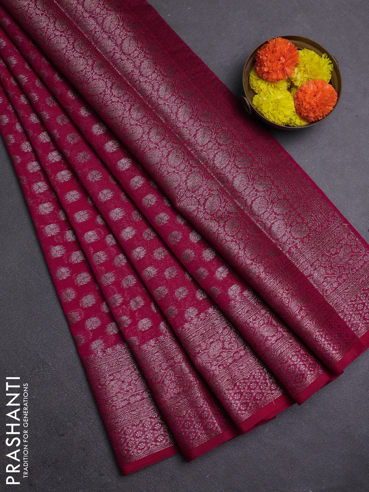 Pink Semi Chiniya Silk Saree