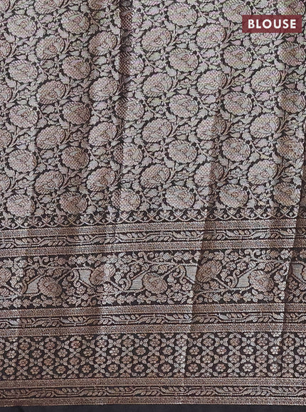Black Semi Chiniya Silk Saree