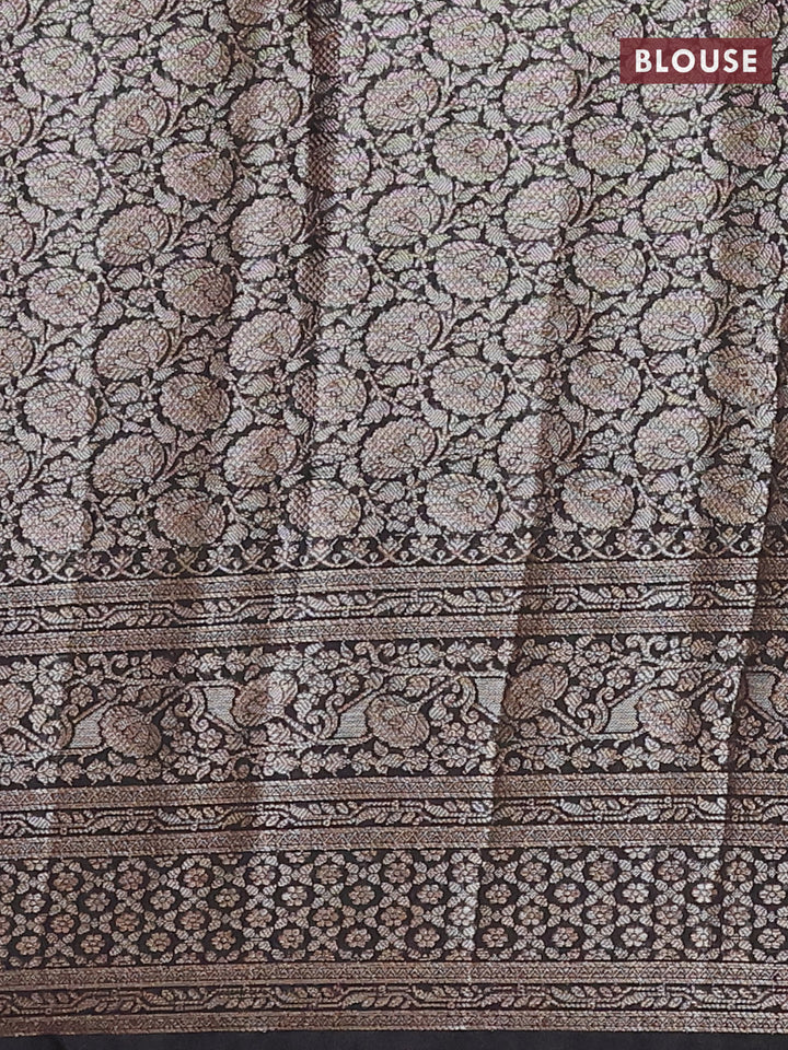 Black Semi Chiniya Silk Saree