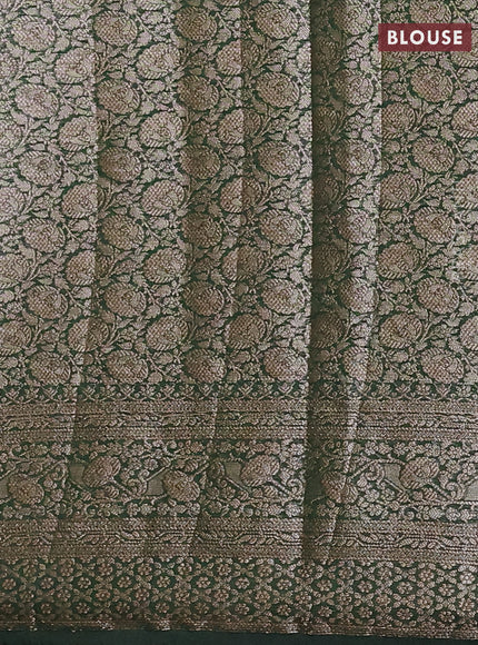 Bottle Green Semi Chiniya Silk Saree