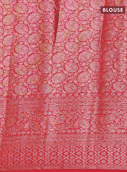 Red Semi Chiniya Silk Saree